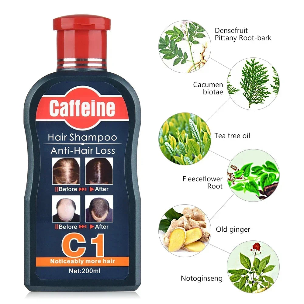 Shampoo Anticaída de Cafeína Natural para Hombre 200 ml